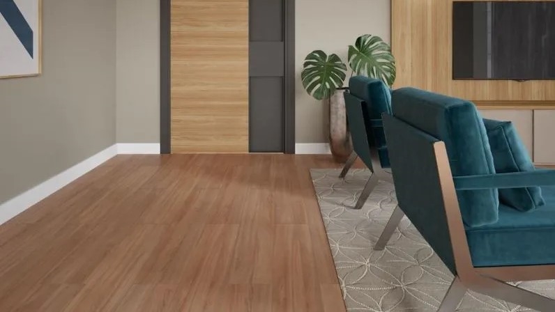 sala com piso laminado