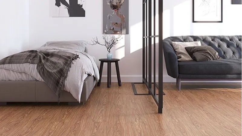 ambiente com piso cimentício