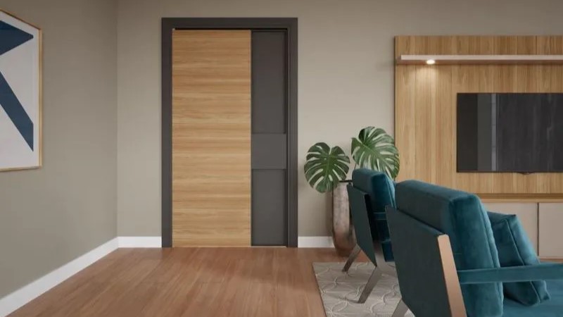 sala moderna com piso laminado