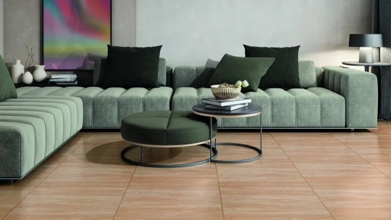 sala elegante com sofa e mesa de centro verde